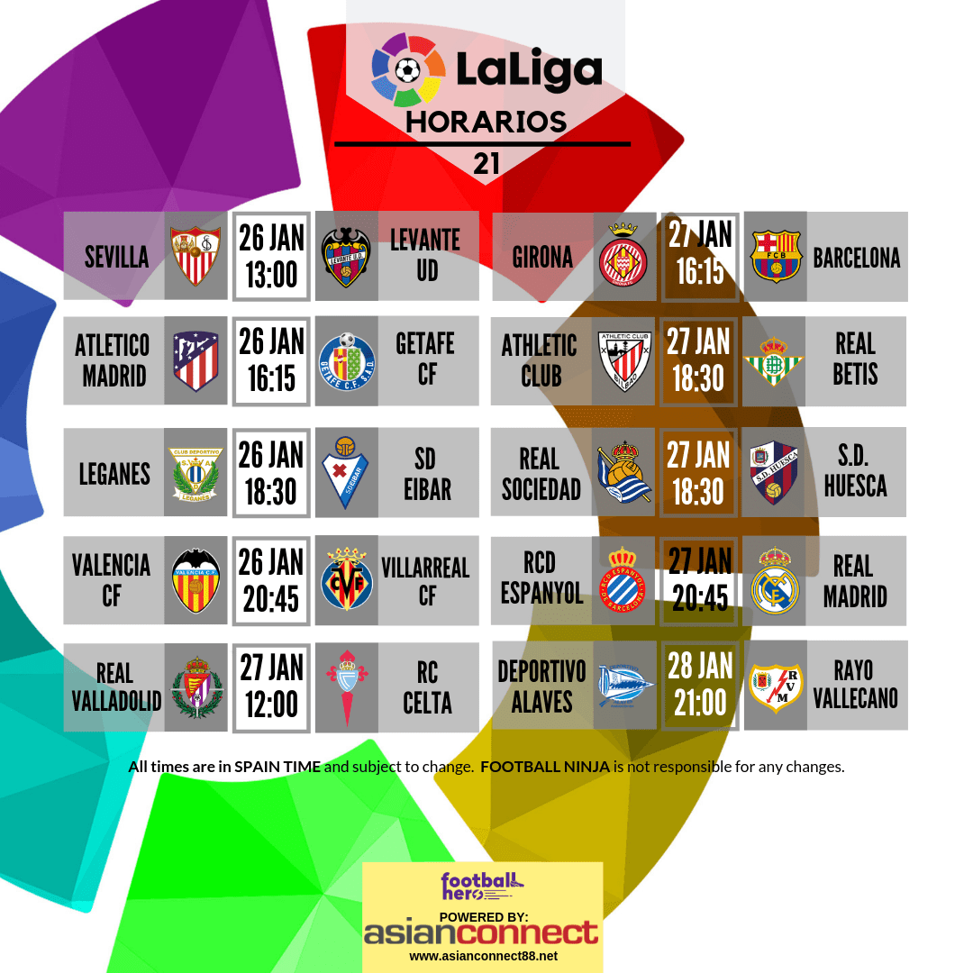 program La Liga, meciuri, campionat, spania, calendar,La Liga Games Schedu